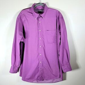 Tommy Hilfiger Mens Oxford Style Shirt Button Up Cotton Purple 16.5 Large
